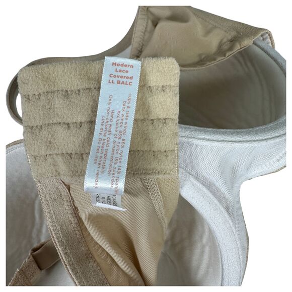 Cacique Lane Bryant Modern Lace Covered Lined Balconette Cream Beige Size 42DD - Picture 5 of 5